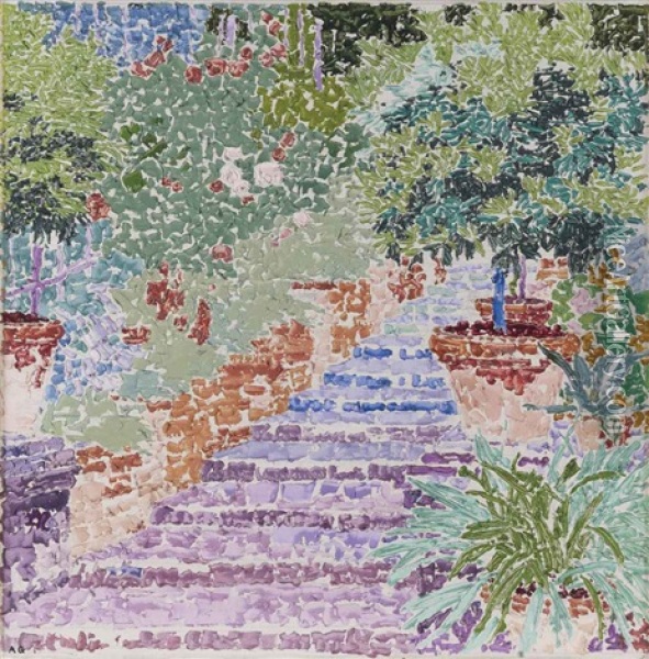 Toskanischer Garten Oil Painting - Augusto Giacometti