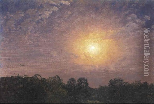 Evening Oil Painting - Jasper Francis Cropsey