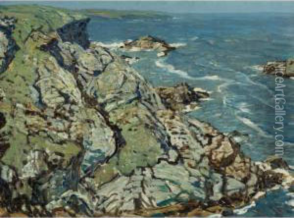 Rocky Coast Oil Painting - Walter Elmer Schofield