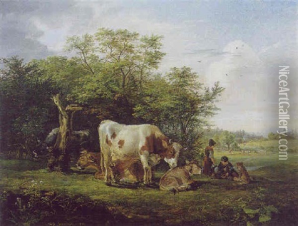 Pastorale Oil Painting - Friedrich Gauermann