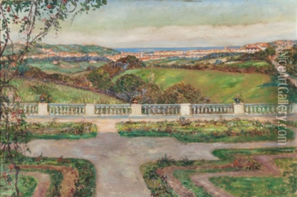 View From The Gardens Oil Painting - Louis Floutier