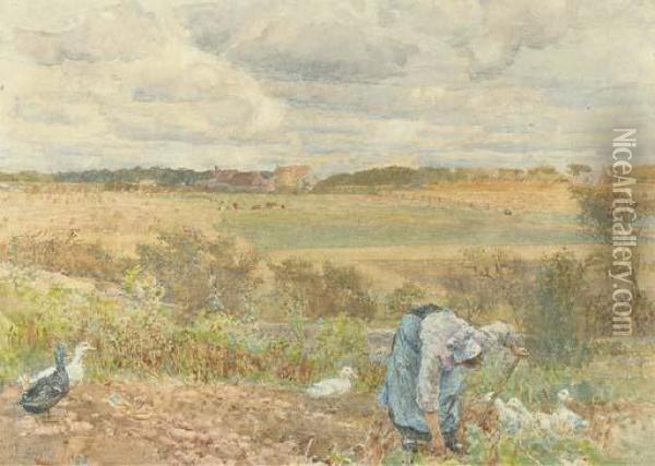Digging Potatoes Oil Painting - Lionel Percy Smyth