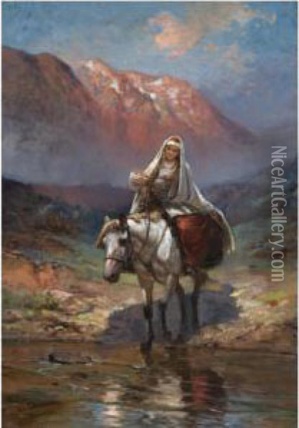 In The Caucasian Mountains Oil Painting - Vladislav Karlovich Stakhovsky