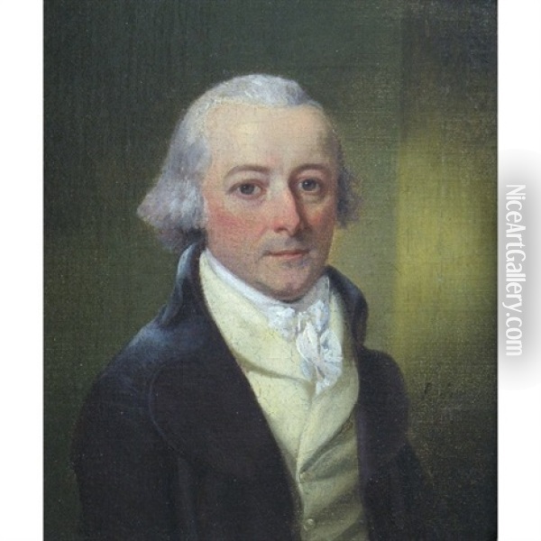 Half Length Portrait Of A Gentleman Oil Painting - Richard Livesay