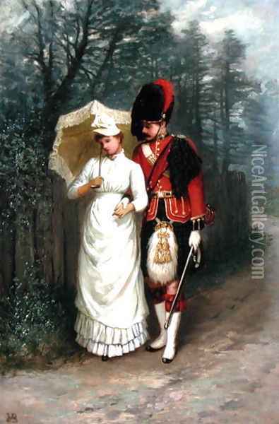 An Officer and His Lady Oil Painting - Jane Maria Bowkett
