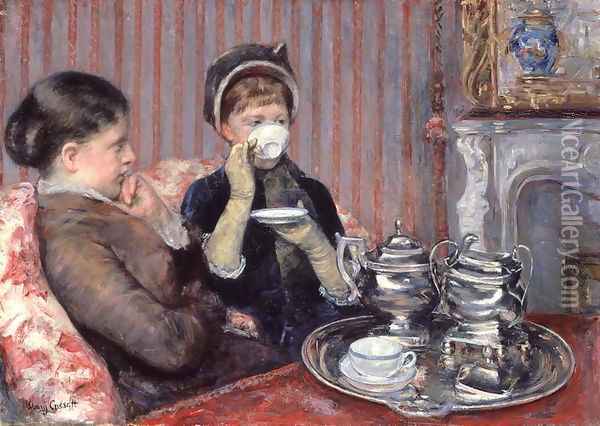 The Tea, c.1880 Oil Painting - Mary Cassatt