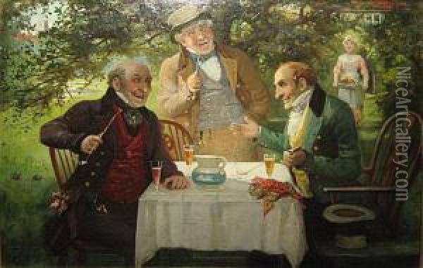 Conversation Au Jardin Oil Painting - George Fox