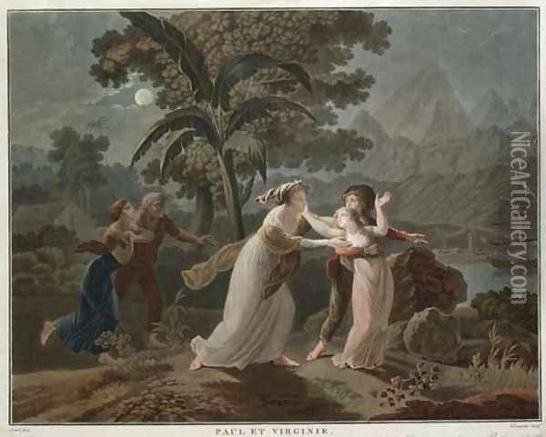 L'Histoire de Paul et Virginie Oil Painting - Charles-Melchior Descourtis