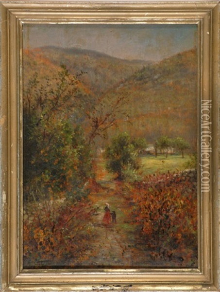 The Road To Conway, A Study From Nature Oil Painting - Edward Lamson Henry