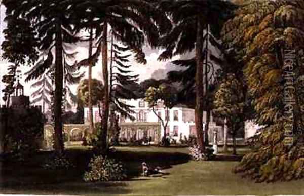 Pelling Place Garden Front from Ackermanns Repository of Arts Oil Painting - John Gendall