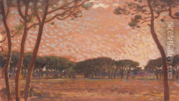 Pineta In Maremma Oil Painting - Francesco Gioli