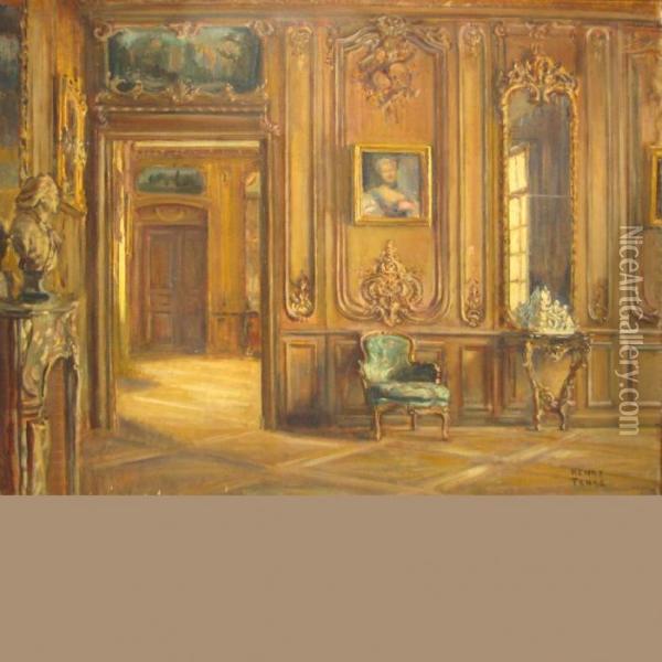 Salles Des Boiseries Louis Xv Au Musee Carnavalet Oil Painting - Charles Henry Tenre