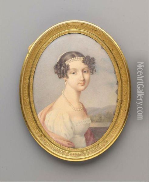 Grand Duchess Anna Pavlovna, Queen Of The Netherlands (1795-1865) Oil Painting - Jean Henri Benner