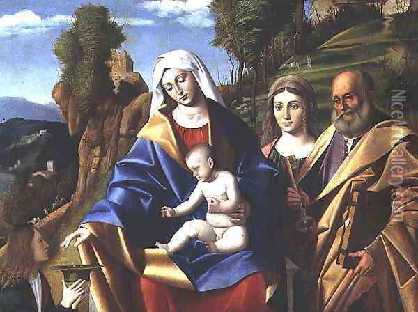 Virgin and Child with Saints c.1510 Oil Painting - Marco Basaiti