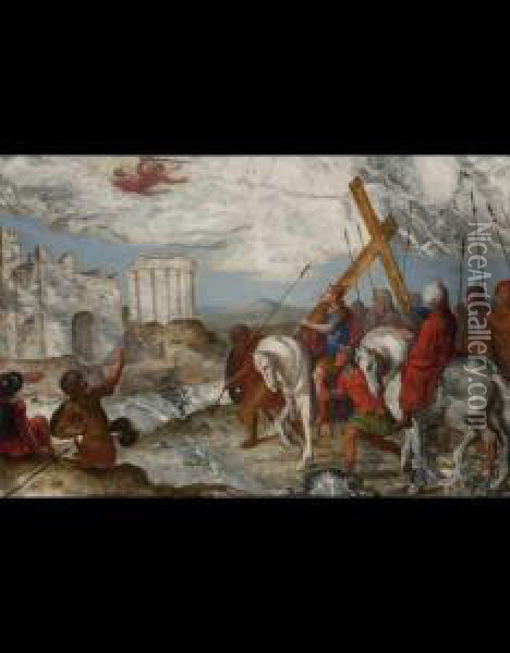 Limperatore Eraclio Riporta La Croce Oil Painting - Antonia Tempesta