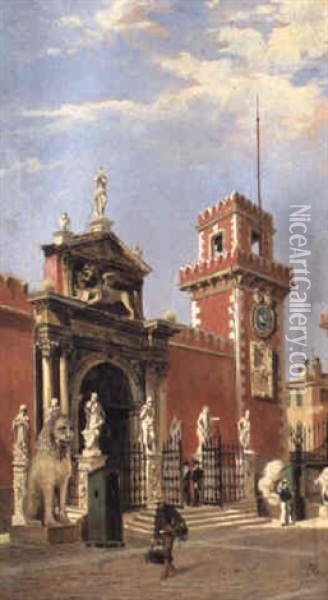 The Arsenale, Venice Oil Painting - Antonietta Brandeis