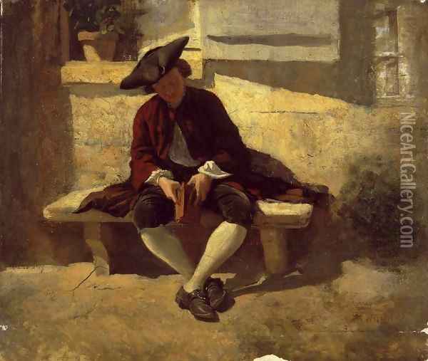 Young Man with a Book Oil Painting - Jean-Louis-Ernest Meissonier