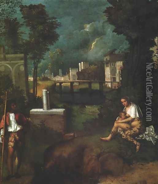 Tempest Oil Painting - Giorgione