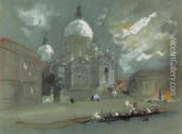 The Church Of Santa Maria Della Salute, Venice Oil Painting - Hercules Brabazon Brabazon