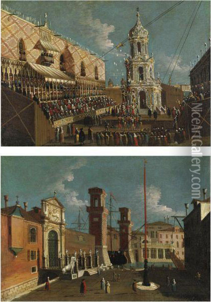 Venezia, Arsenale Oil Painting - Gabriele Bella