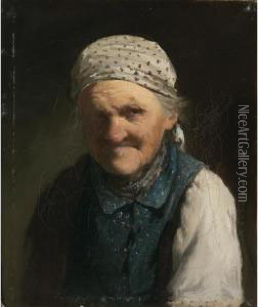 Portrait Of An Old Woman Oil Painting - Ivan Andreevich Pelevin