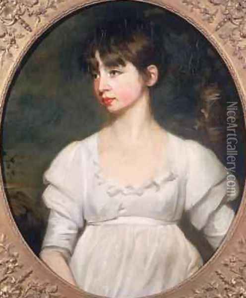 Portrait of a Young Woman in a White Dress 1805 Oil Painting - John Opie