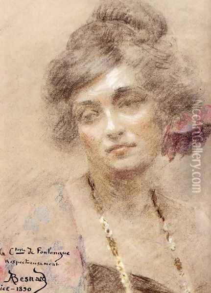 Portrait of a Woman, 1890 Oil Painting - Paul Albert Besnard