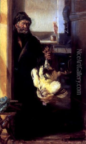 Bonatzi Med Hanen Oil Painting - Anna Kirstine Ancher