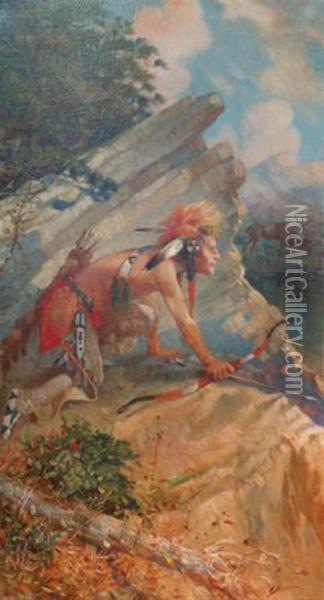 Stalking The Elks Oil Painting - Herbert M. Herget