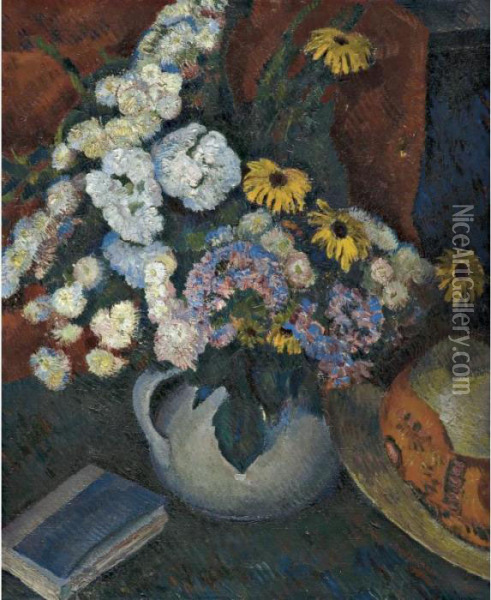 Bouquet De Fleurs (flores) Oil Painting - Angel Zarraga Arguelles
