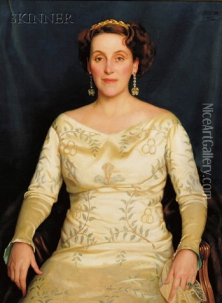 Mrs. Russell H. Leonard Oil Painting - William McGregor Paxton