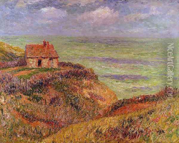 Cliffs of Moelian, Finistere Oil Painting - Henri Moret