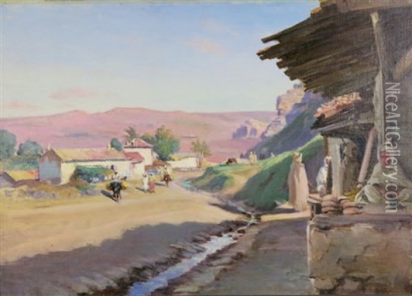 Vue De Village En Algerie Oil Painting - Paul (Jean Marie) Sain