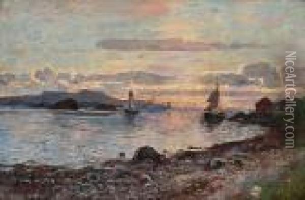 Coastallandscape Oil Painting - Adelsteen Normann
