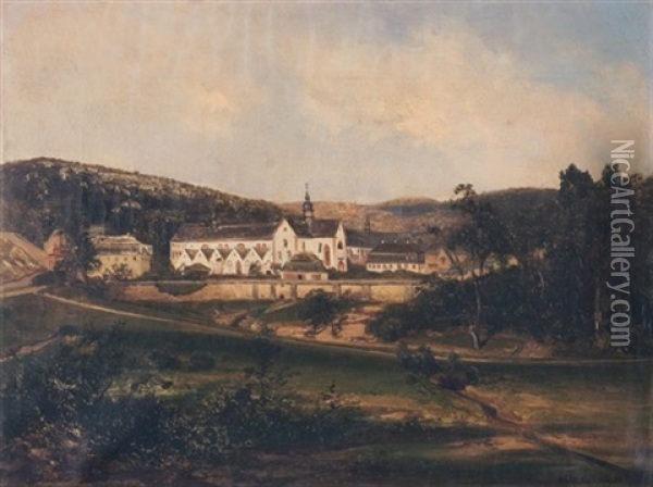 Church View Oil Painting - Otto Reinhold Jacobi