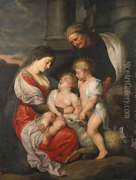 The Holy Family with the Infant Saint John the Baptist Oil Painting - Sir Peter Paul Rubens