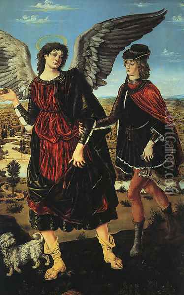 Tobias and the Angel Oil Painting - Antonio Pollaiolo