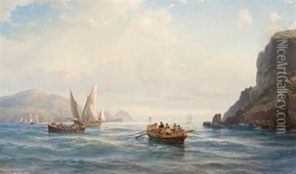 Battrafikk I Middelhavet Oil Painting - Vilhelm Melbye