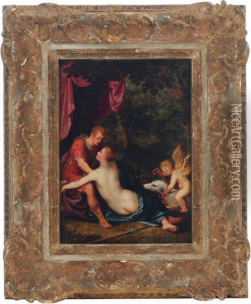 Venus And Adonis Oil Painting - Hendrik van Balen