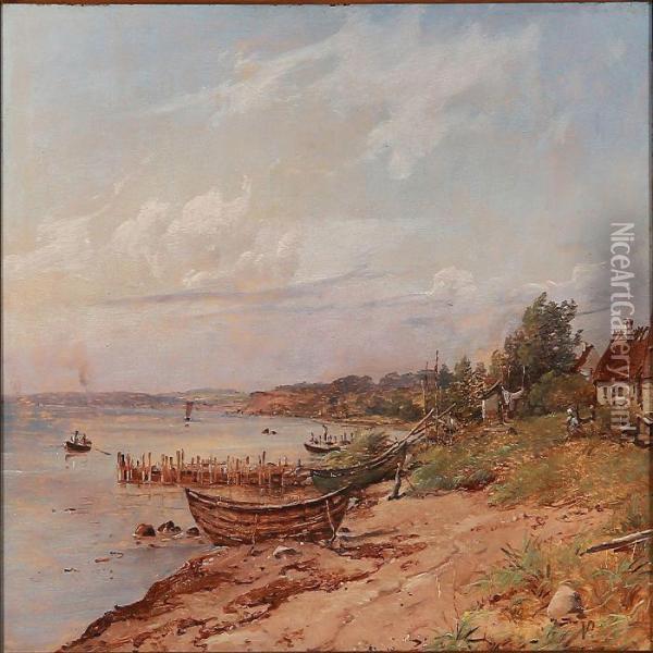 Bade Pa Stranden Ved Espergaerde Oil Painting - Vilhelm Thomas Pedersen