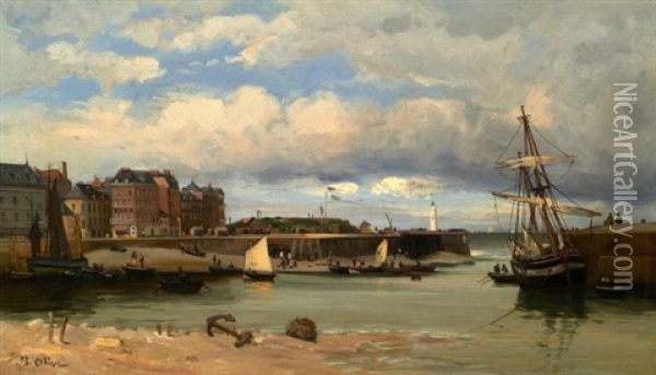 Le Port De Fecamp Oil Painting - Jean Baptiste Olive