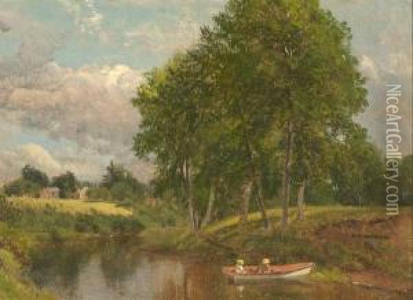 Boating In Barrington Oil Painting - Aaron Draper Shattuck