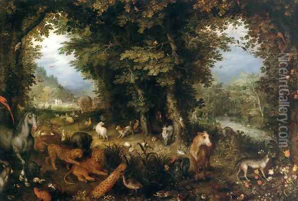 Earth (The Earthly Paradise) Oil Painting - Jan The Elder Brueghel