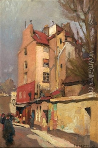 Street Scene Oil Painting - John William Beatty