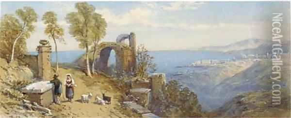 The coast of Italy Oil Painting - Thomas Charles Leeson Rowbotham