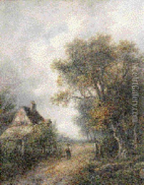 Along The Rural Path Oil Painting - Joseph Thors