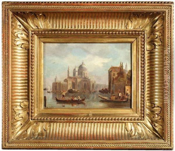 Blick Auf Die Dogana Und Die Kirche Santa Maria Della Salute In Venedig Oil Painting - Pierre De Salis-Soglio