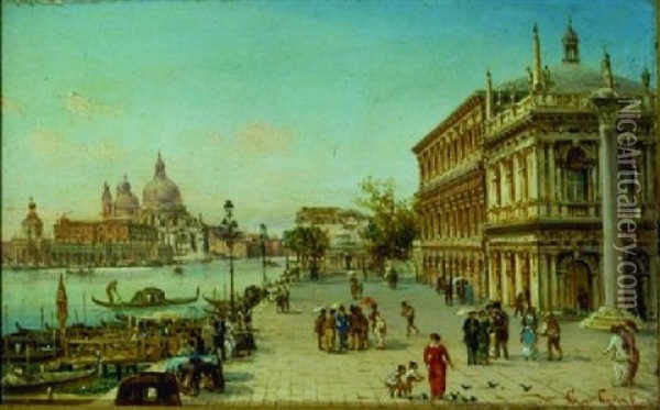 Riva Degli Schiavoni, Venezia Oil Painting - Giovanni Grubas