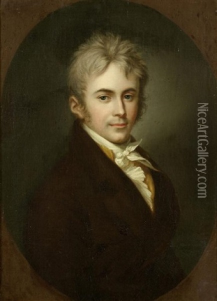 Portrat Des Andreas Magnus Otto Ritter Von Loewenstern Oil Painting - Anton Graff