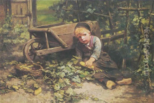 The Little Gardener Oil Painting - Mari ten Kate
